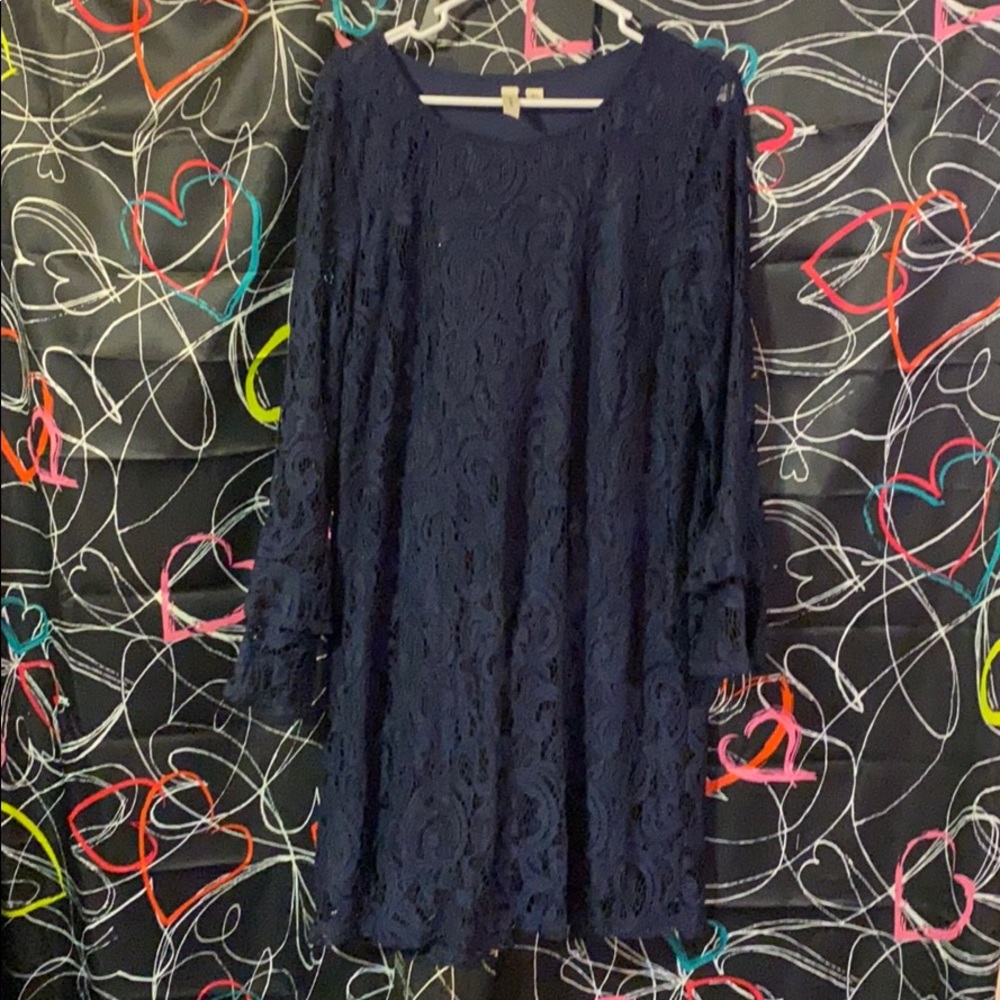 Blue lace dress